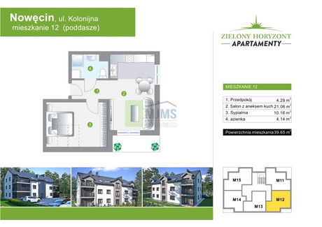 Mieszkanie na sprzedaż - Kolonijna Łeba, Lęborski, 39 m², 383 450 PLN, NET-YNK-MS-2334