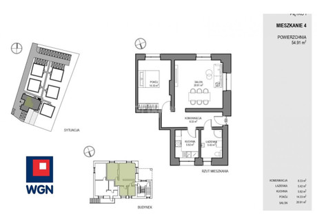 Mieszkanie na sprzedaż - ROBAKOWSKA Luzino, Wejherowski, 54,91 m², 359 000 PLN, NET-736