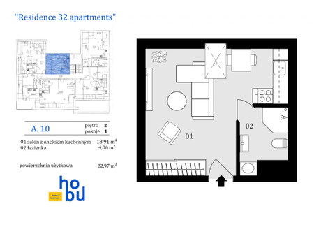 Mieszkanie na sprzedaż - J. Piłsudskiego Krynica-Zdrój, Nowosądecki (pow.), 22,97 m², 227 403 PLN, NET-26