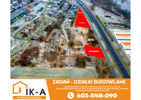 Działka na sprzedaż - Piłsudskiego Żagań, Żagański (Pow.), 525 m², 94 500 PLN, NET-100