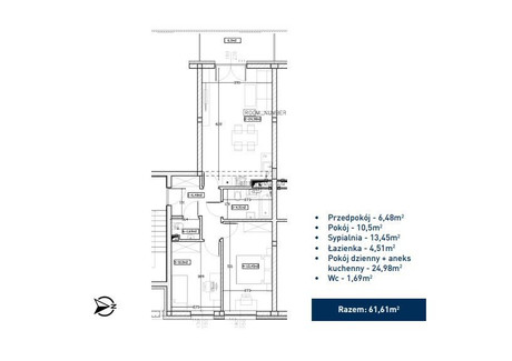 Mieszkanie na sprzedaż - Kornela Makuszyńskiego Drabinianka, Rzeszów, 61,61 m², 609 937 PLN, NET-446741