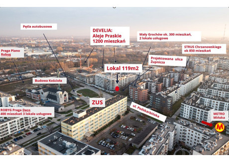 Lokal do wynajęcia - Podskarbińska Praga-Południe, Warszawa, 119,27 m², 12 523 PLN, NET-653/6700/OLW