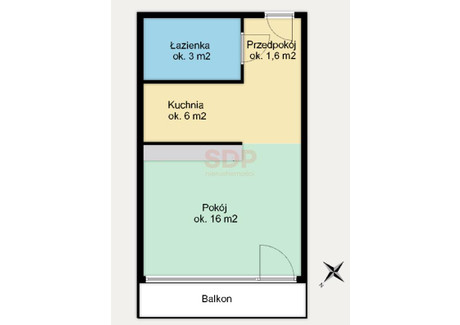 Mieszkanie na sprzedaż - Ślężna Borek, Krzyki, Wrocław, 26,57 m², 390 000 PLN, NET-38046