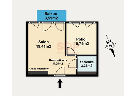 Mieszkanie na sprzedaż - Karkonoska Krzyki, Wrocław, 38,54 m², 591 589 PLN, NET-36212