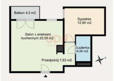 Mieszkanie na sprzedaż - Braterska Krzyki, Wrocław, 50,64 m², 750 925 PLN, NET-36059