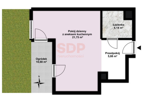 Mieszkanie na sprzedaż - Wybrzeże Conrada - Korzeniowskiego Kleczków, Śródmieście, Wrocław, 31,83 m², 486 873 PLN, NET-37809