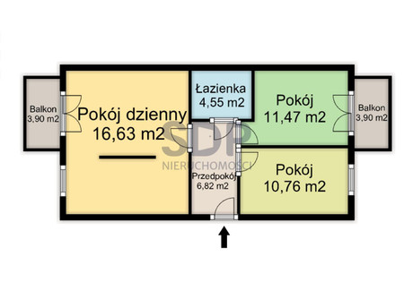 Mieszkanie na sprzedaż - Kajdasza Krzyki, Wrocław, 60,52 m², 671 167 PLN, NET-26756