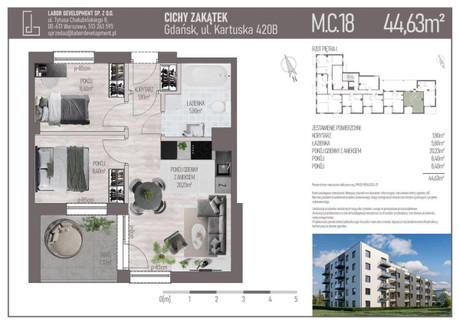 Mieszkanie na sprzedaż - Kartuska Jasień, Gdańsk, 44,63 m², 526 634 PLN, NET-HEX159703