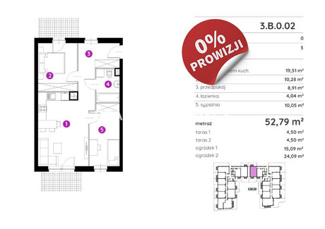 Mieszkanie na sprzedaż - Rydlówka Podgórze, Stare Podgórze, Kraków, Kraków M., 52,79 m², 1 083 515 PLN, NET-BS2-MS-298407