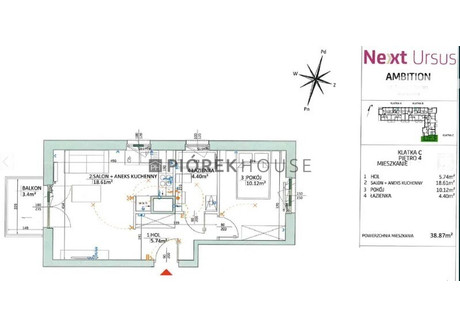 Mieszkanie na sprzedaż - Kompanii AK "Goplana" Ursus, Warszawa, 38,87 m², 590 000 PLN, NET-64737/6624/OMS