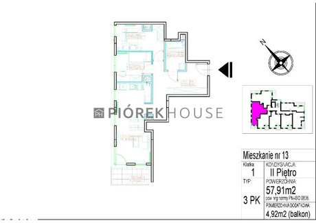 Mieszkanie na sprzedaż - Marsa Rembertów, Warszawa, 57,91 m², 769 000 PLN, NET-64708/6624/OMS