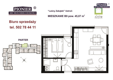 Mieszkanie na sprzedaż - Hermanice, Ustroń, Cieszyński, 45 m², 504 784 PLN, NET-PEB-MS-7574-1