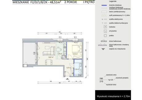 Mieszkanie na sprzedaż - Wołoska Mokotów, Warszawa, Mokotów, Warszawa, 48,51 m², 874 012 PLN, NET-648474