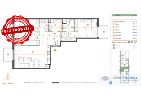 Mieszkanie na sprzedaż - Portowa Zabłocie, Kraków, 91,57 m², 1 511 915 PLN, NET-26403/7649/OMS