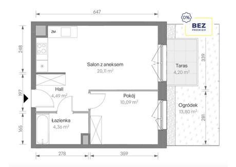 Mieszkanie na sprzedaż - Oliwska Targówek, Warszawa, 39,05 m², 616 963 PLN, NET-119962/3877/OMS