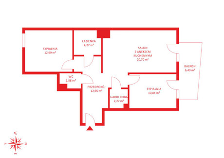 Mieszkanie na sprzedaż - Mokotów, Warszawa, Mokotów, Warszawa, 66 m², 1 294 276 PLN, NET-PH845332