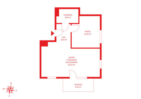 Mieszkanie na sprzedaż - Warszawska Ujeścisko, Gdańsk, 44,39 m², 603 704 PLN, NET-PH115181