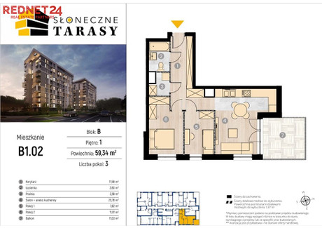 Mieszkanie na sprzedaż - Słoneczna Koszutka, Katowice, 59,12 m², 553 000 PLN, NET-MS-20154