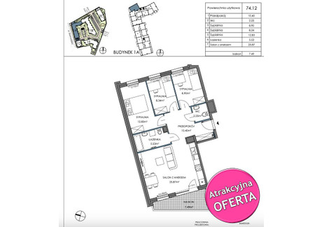 Mieszkanie na sprzedaż - Letnica, Gdańsk, 74,12 m², 889 440 PLN, NET-1060/CTN/MS-53200