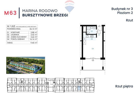 Mieszkanie na sprzedaż - Rogowo, Trzebiatów, Gryficki, 26,12 m², 443 700 PLN, NET-255/13467/OMS