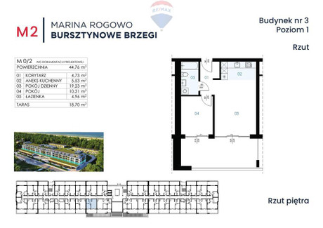 Mieszkanie na sprzedaż - Rogowo, Trzebiatów, Gryficki, 44,76 m², 672 100 PLN, NET-198/13467/OMS