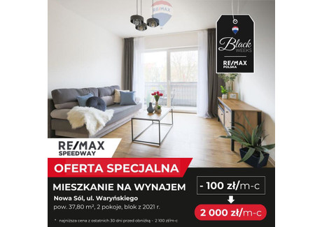 Mieszkanie do wynajęcia - Waryńskiego Nowa Sól, Nowosolski, 37,8 m², 2000 PLN, NET-51/9148/OMW