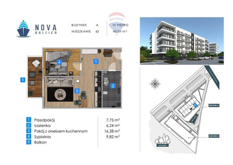 Mieszkanie na sprzedaż - Artyleryjska Kołobrzeg, Kołobrzeski, 40,09 m², 431 420 PLN, NET-173/13467/OMS