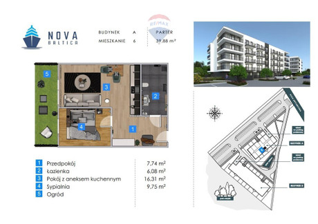 Mieszkanie na sprzedaż - Artyleryjska Kołobrzeg, Kołobrzeski, 39,88 m², 411 070 PLN, NET-41/13467/OMS