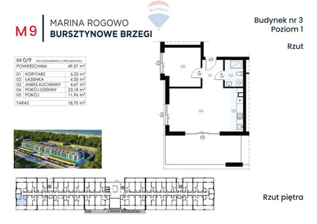 Mieszkanie na sprzedaż - Rogowo, Trzebiatów, Gryficki, 49,37 m², 725 000 PLN, NET-204/13467/OMS
