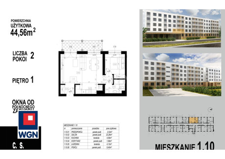 Mieszkanie na sprzedaż - Wojska Polskiego Głogów, Głogowski, 44,56 m², 307 464 PLN, NET-40610201