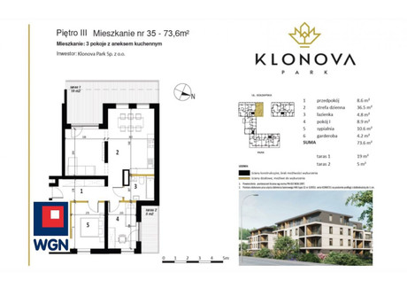 Mieszkanie na sprzedaż - Gołdapska Klonova Park, Olecko, Olecki, 73,6 m², 647 680 PLN, NET-27040079