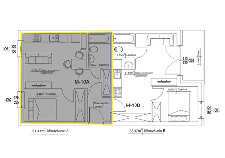 Mieszkanie na sprzedaż - Żniwna Pomian, Ostrołęka, 31,41 m², 245 000 PLN, NET-2261