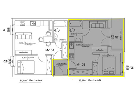 Mieszkanie na sprzedaż - Żniwna Pomian, Ostrołęka, 33,37 m², 260 300 PLN, NET-2194