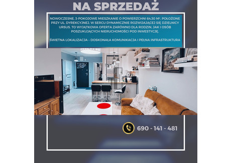 Mieszkanie na sprzedaż - Dyrekcyjna Ursus, Warszawa, Ursus, Warszawa, 64,3 m², 1 050 000 PLN, NET-EC007966322700