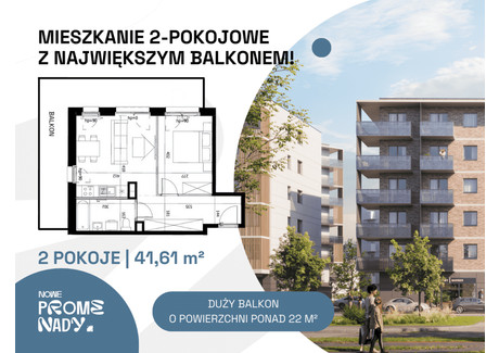 Mieszkanie na sprzedaż - ul. Czesława Miłosza Nadodrze, Wrocław, 41,61 m², 699 023 PLN, NET-A2.4.1.M3