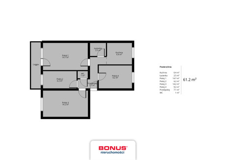 Mieszkanie na sprzedaż - os. Oświecenia Rataje, Poznań, 61,2 m², 550 000 PLN, NET-BON46090