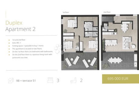 Mieszkanie na sprzedaż - Pakoštane, Chorwacja, 149 m², 652 056 USD (2 673 430 PLN), NET-98361770