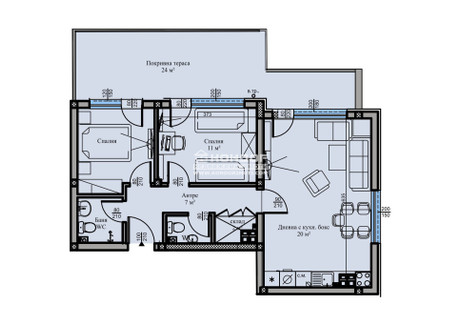 Mieszkanie na sprzedaż - Въстанически, бул. Южен/Vastanicheski, bul. Iujen Пловдив/plovdiv, Bułgaria, 103 m², 95 907 USD (400 892 PLN), NET-101580110