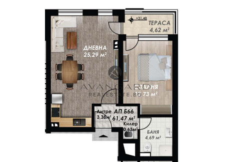 Mieszkanie na sprzedaż - Кършияка, Гагарин/Karshiaka, Gagarin Пловдив/plovdiv, Bułgaria, 77 m², 100 601 USD (386 308 PLN), NET-96766061