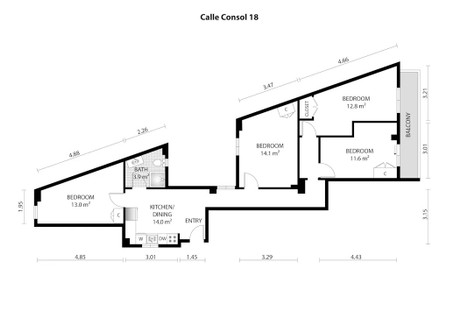 Mieszkanie do wynajęcia - Carrer Consol Valencia, Hiszpania, 70 m², 529 USD (2171 PLN), NET-101526667