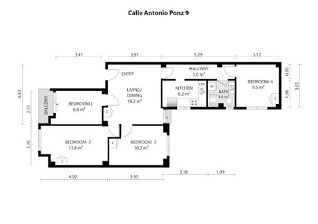 Mieszkanie do wynajęcia - Calle Antonio Ponz Valencia, Hiszpania, 70 m², 544 USD (2226 PLN), NET-99942543