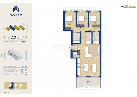 Mieszkanie na sprzedaż - Vila Nova De Gaia, Portugalia, 136 m², 737 760 USD (3 017 439 PLN), NET-90829569