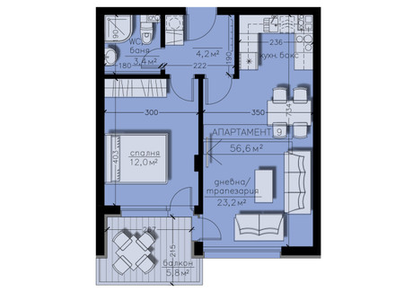 Mieszkanie na sprzedaż - Бояна/Boiana София/sofia, Bułgaria, 65 m², 156 429 USD (639 795 PLN), NET-101576986