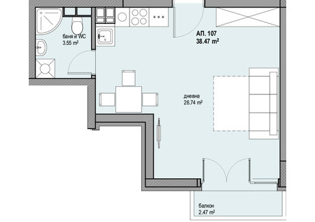 Mieszkanie na sprzedaż - Люлин /Liulin София/sofia, Bułgaria, 46 m², 80 691 USD (330 834 PLN), NET-98513646