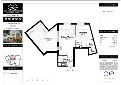 Mieszkanie na sprzedaż - Rennes, Francja, 40 m², 250 070 USD (1 025 287 PLN), NET-91637106