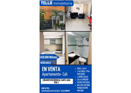 Mieszkanie na sprzedaż - Cra. 98 #28-127, Comuna 17, Cali, Valle del Cauca, Colombia Cali, Kolumbia, 76 m², 102 208 USD (395 545 PLN), NET-100684964