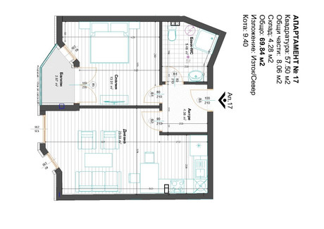 Mieszkanie na sprzedaż - с. Войводиново/s. Voyvodinovo Пловдив/plovdiv, Bułgaria, 69 m², 64 391 USD (264 003 PLN), NET-102847070