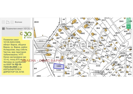 Działka na sprzedaż - м-т Боровец - юг/m-t Borovec - iug Варна/varna, Bułgaria, 675 m², 52 898 USD (221 115 PLN), NET-102423537