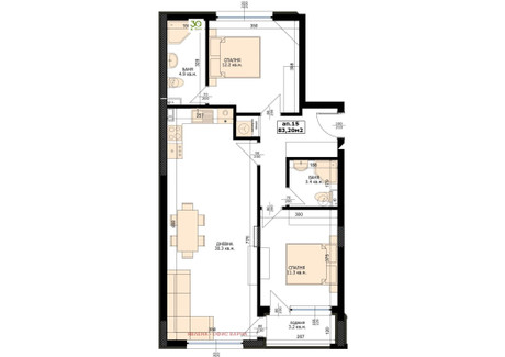 Mieszkanie na sprzedaż - Младост 2, у-ще 'Гео Милев'/Mladost 2, u-shte 'Geo Milev' Варна/varna, Bułgaria, 94 m², 183 495 USD (746 823 PLN), NET-102847666