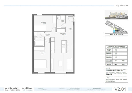 Mieszkanie na sprzedaż - Tazacorte, Hiszpania, 54 m², 170 235 USD (696 261 PLN), NET-97726350